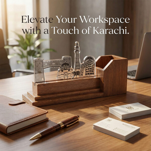 Wooden Desk Organizer - Pen Holder