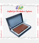 Leather Long Wallet Travelers Cheques Organizer with box