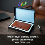 Leather Long Wallet Travelers Cheques Organizer with box