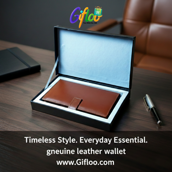 Leather Long Wallet Travelers Cheques Organizer with box
