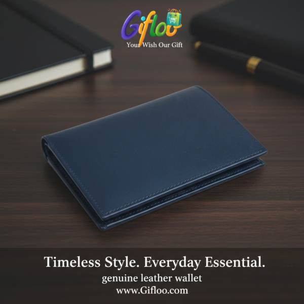 Genuine Unisex Long Leather Wallet Black with box