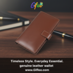 Leather Long Wallet Travelers Cheques Organizer with box