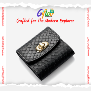 Genuine Leather Wallet black Unisex Premium Sneak Texture with box