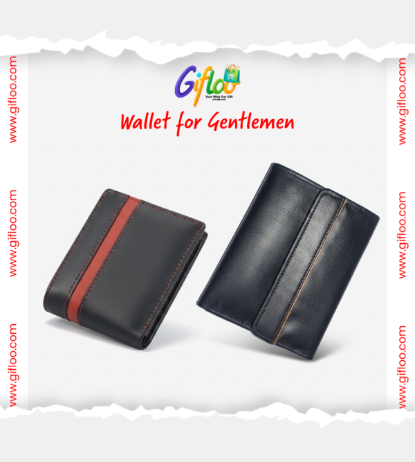 Genuine Leather Wallet 2 in Set with Box Premium