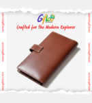 Leather Long Wallet Travelers Cheques Organizer with box