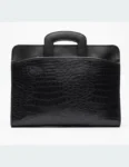 Premium Synthetic Leather Laptop Bag for 15-Inch MacBook & Laptops, Slim, Lightweight Protective Carry Case with Handles, (Black)