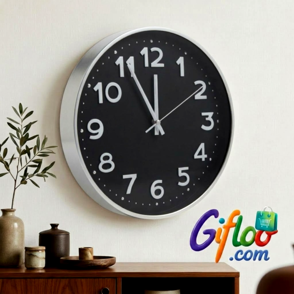 Modern Round Wall Clock Collection.  Silver, Rose Gold & Gold