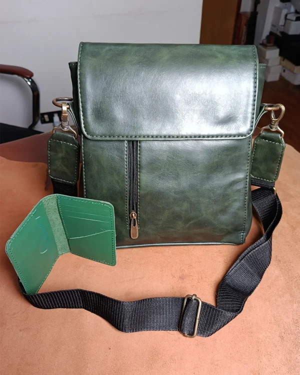 Premium Synthetic Leather Crossbody Travel Bag Stylish Shoulder Sling Bag for Men & Women With Free Gift Cow Leather Minimalist Wallet